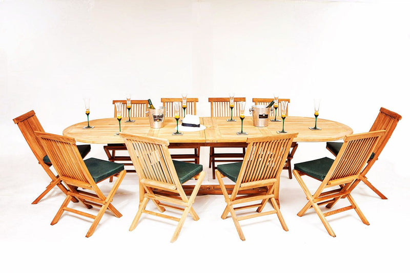 The Headingley 10 Seater Teak Garden Table & Chairs Set Garden